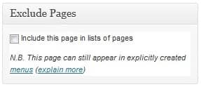 Exclude Pages